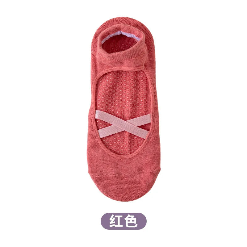1pair Fashion Yoga Socks Anti Slip Women Professional Pilates Socks Cotton Dance Floor Trampoline Aerobics Fitness Sports Socks