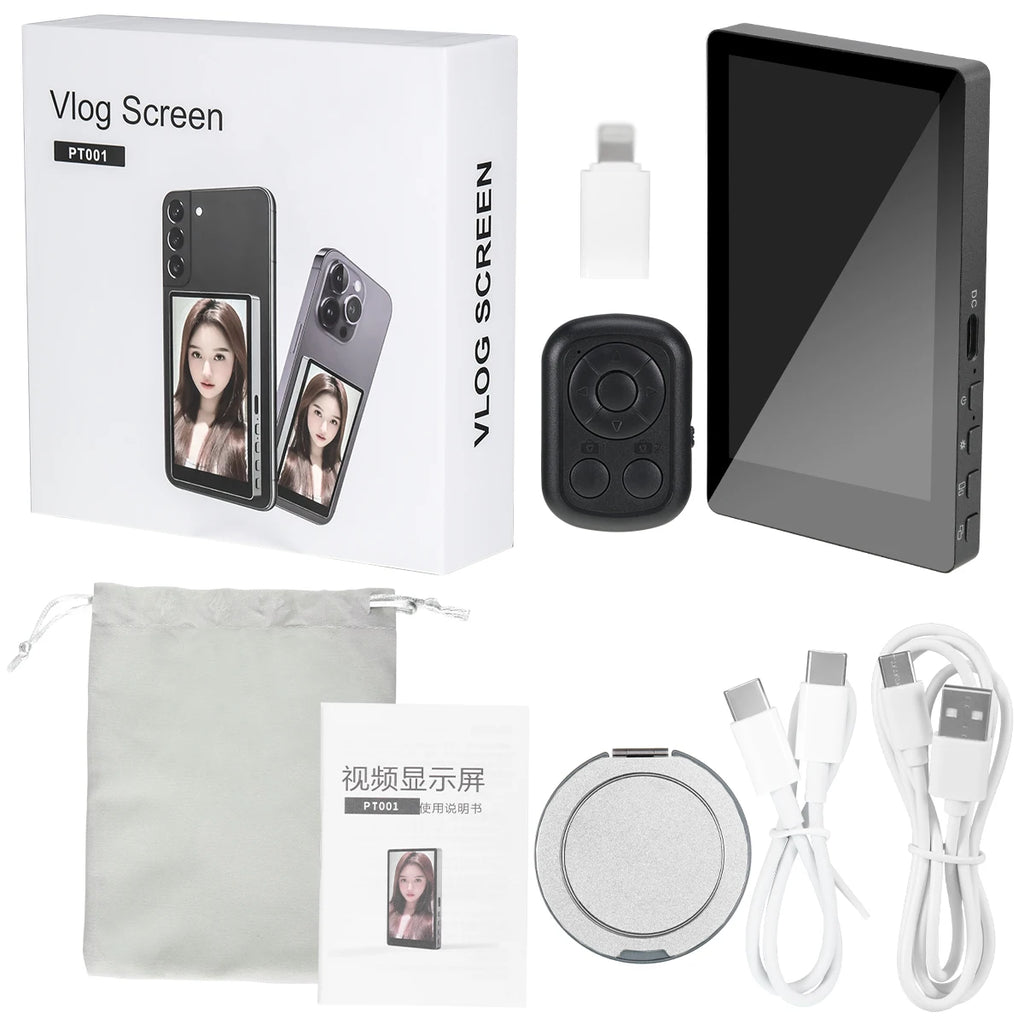 Mobile Phone Wireless Magnetic Selfie Monitor Screen For Smartphone Vlog Live Stream Video Recording for iPhone Android phone