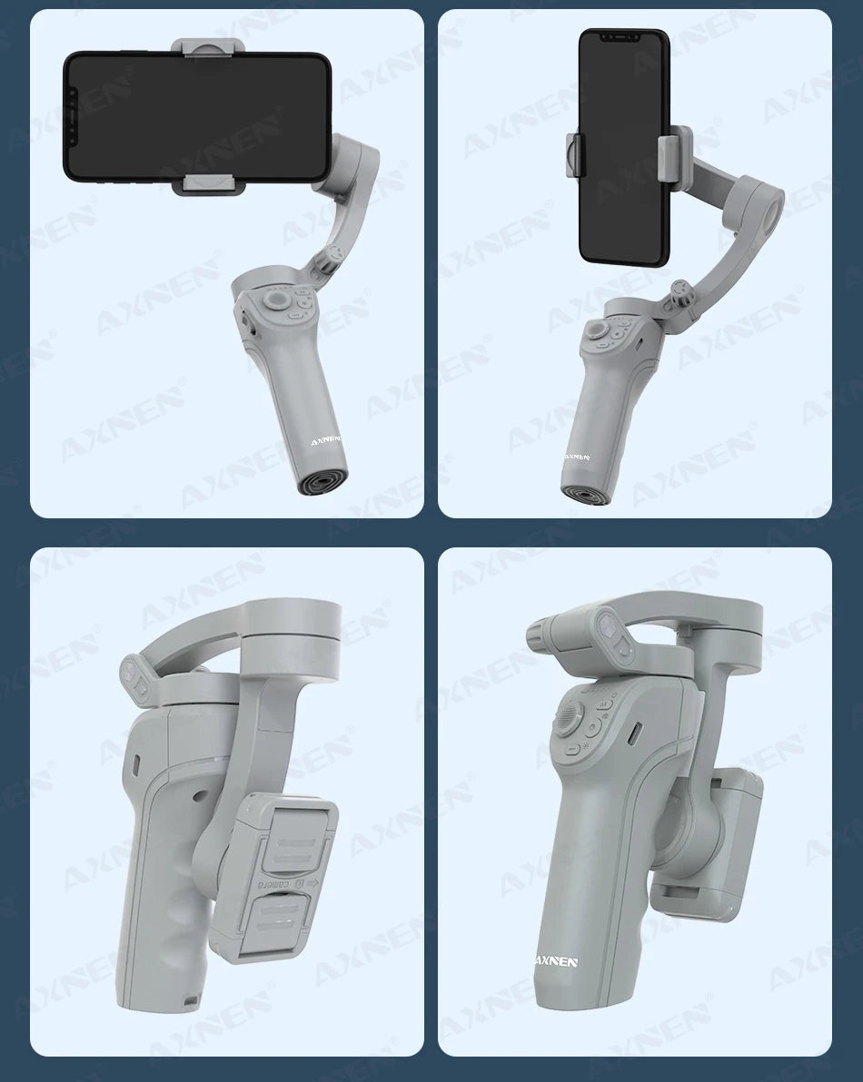 3 Axis Handheld Gimbal Stabilizer for Smartphone with Fill Light for iPhone Android Face Tracking Tiktok Vlog Smart Gimbals HQ6