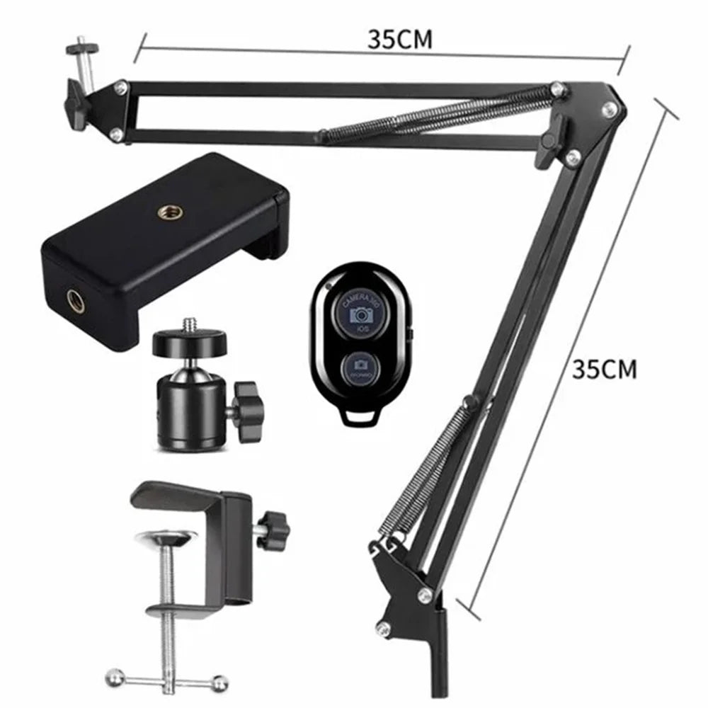Roreta Flexible Arm Tripod For Phone Stand Table Folded Anchor Online Desktop Laptop Video Live Overhead Shot Photography