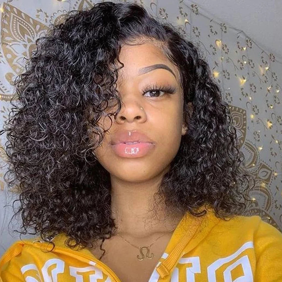Short Water Wave Bob Wigs Human Hair Wigs For Women Lace FUll Frontal Human Hair Wigs Short Curly Lace Front Human Hair Bob Wigs