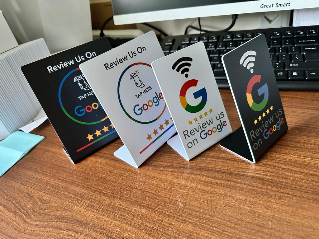 NFC 215 Programmable Google Review Acrylic Stickers Card NFC Station Table 13.56Mhz Waterproof NFC Stand Google Review Card
