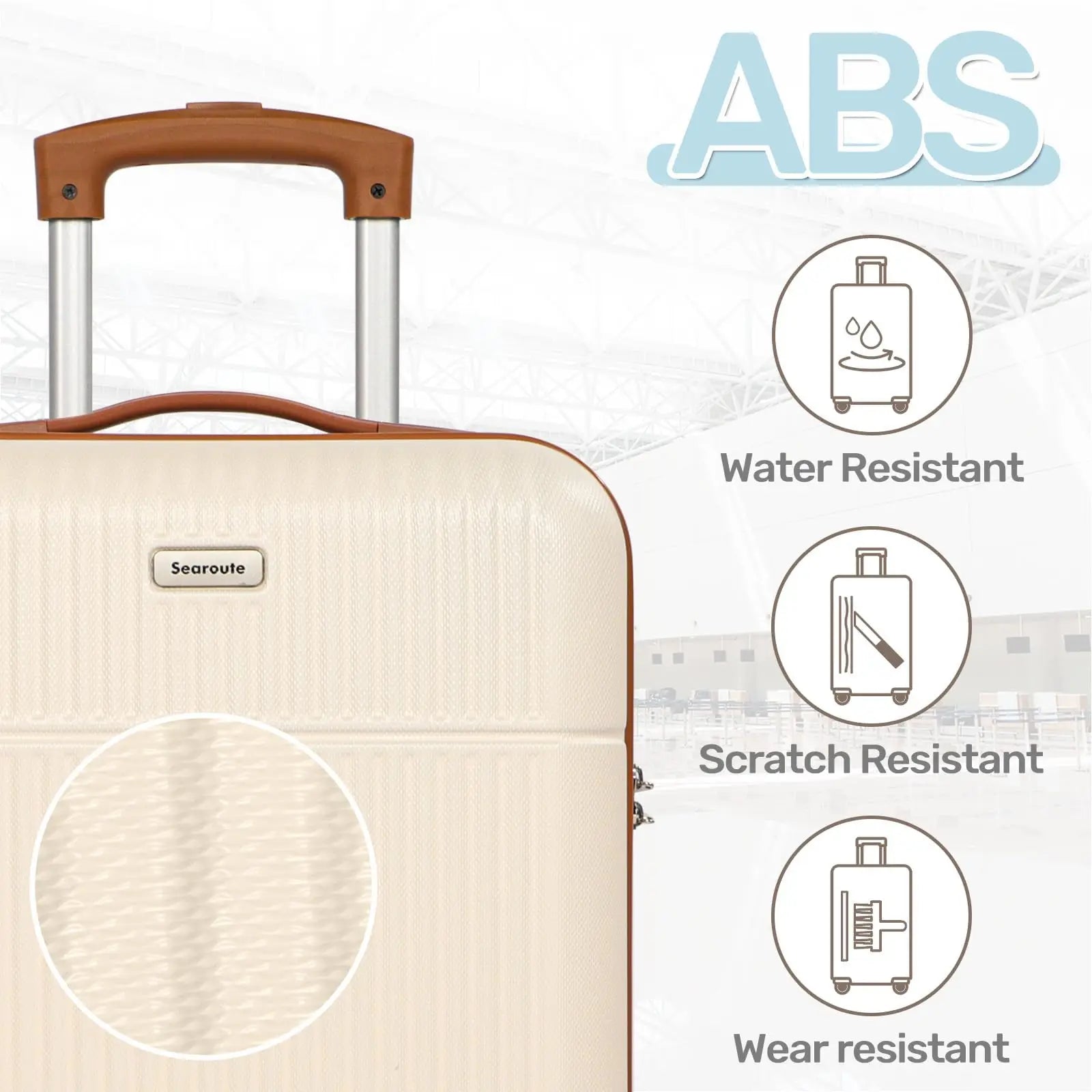 24/28 Inch Medium Suitcase ABS Hard Shell Lightweight Small Trolley Travel Cabin Luggage with 4 Double Spinner Wheels TSA Lock