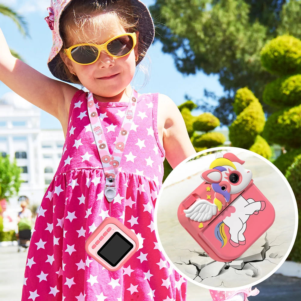 Kids Camera Instant Camera, 2.4" 12MP 1080P HD IPS Screen Printing Camera for Kids, Instant Camera with 32G Memory Card