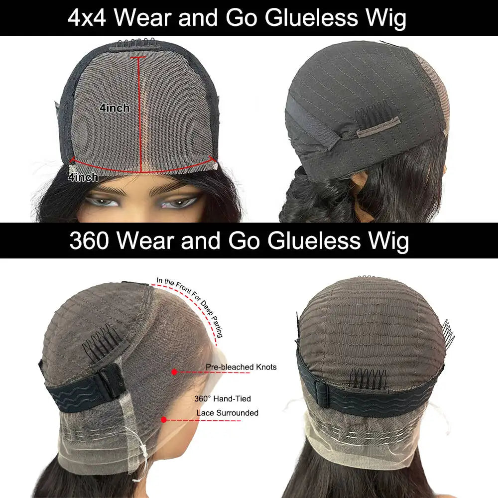 Straight Layered Cut 360 Glueless Lace Human Hair Wig With Invisible Straps 5x7 Ready To Go Straight Style Wig With Bangs Remy