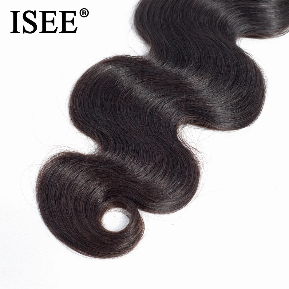ISEE Malaysian Body Wave Remy bundles raw Human Hair Extensions 100% Unprocessed Can Buy 1/3/4 Bundles Nature Color Weave