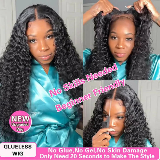 250 Density Deep Wave 360 13x6 13x4 HD Lace Front Human Hair Wig 4x4 6x6 Glueless Wig 30 Inch Curly Lace Frontal Human Hair Wig