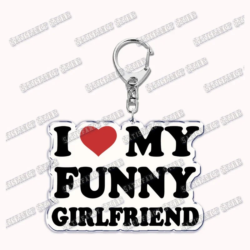 Custom I Love You My Fictional Boyfriend Awesome Girlfriend Keychain Emo Boys Hot Wife Mom Dad Key Ring Keychains Bf Gf Gifts