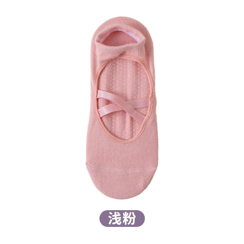 1pair Fashion Yoga Socks Anti Slip Women Professional Pilates Socks Cotton Dance Floor Trampoline Aerobics Fitness Sports Socks