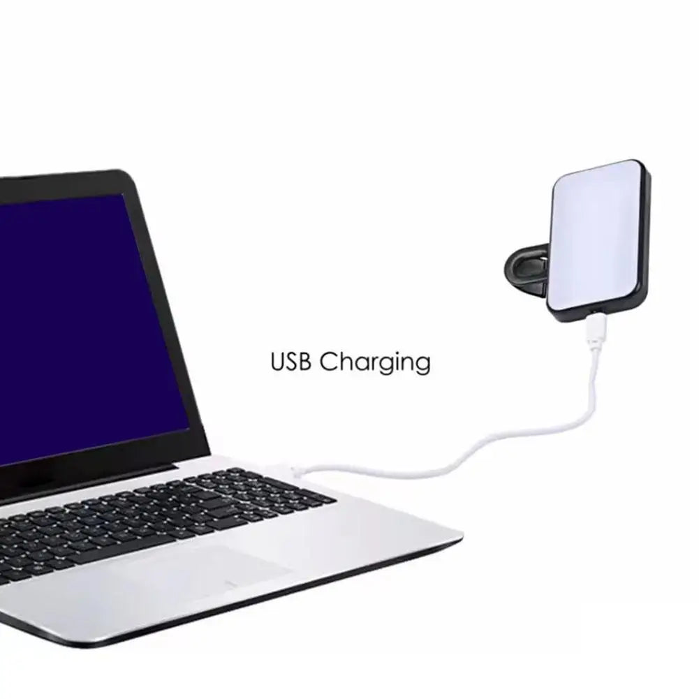New Portable Mini Selfie Fill Light 3 Modes Adjustable Brightness Rechargeable Clip On For Mobile Phone Laptop Live Video Light