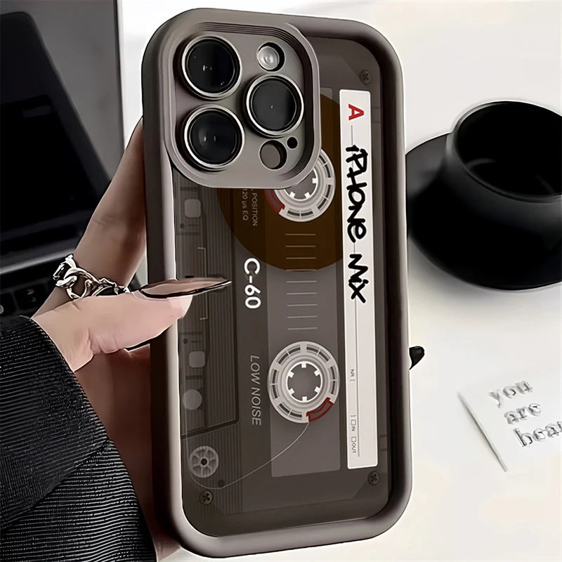Lucky Tape Pattern Silicone Soft Phone Case For iPhone 17 16 15 14 13 12 11 Pro Max X XS XR 7 8 Plus 16E Shockproof Back Cover