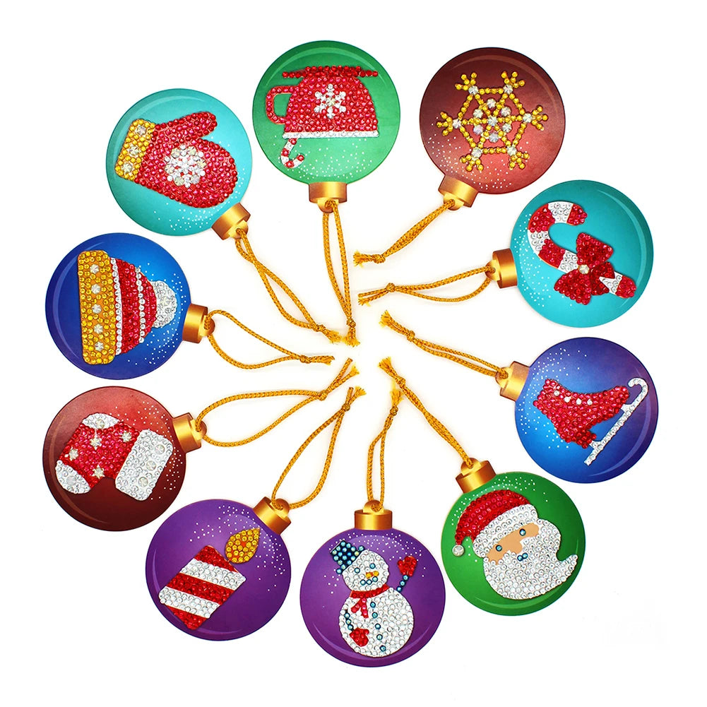 10-100pcs Special Shape Drill Christmas Tree Pendant Diamond Painting Pendant 5D DIY Christmas diamond Key Chain Kits Decor