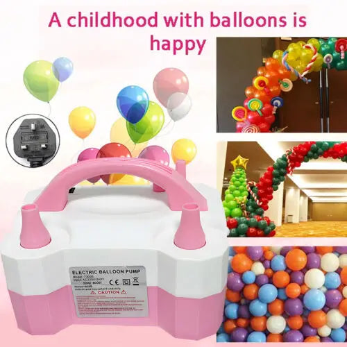 600W Electric Balloon Pump Action Plastic Iator For Party Ballon Tool UK Plug