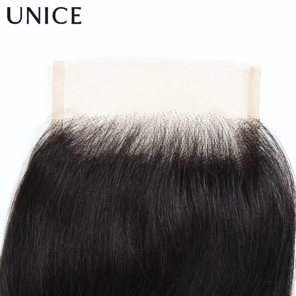 UNICE Hair Chestnut Brown Body Wave Human Hair Bundles With Closure 2/3/4 PCS Hair Bundles With 4x4 Lace Closure