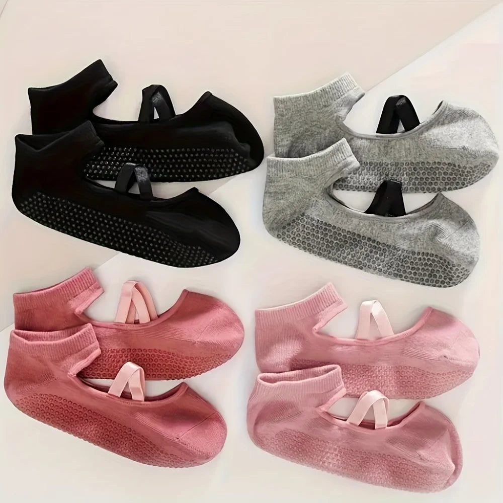 Women's non slip yoga socks with sports grip, ideal gift for running, gym, Pilates, ballet, and floor exercises