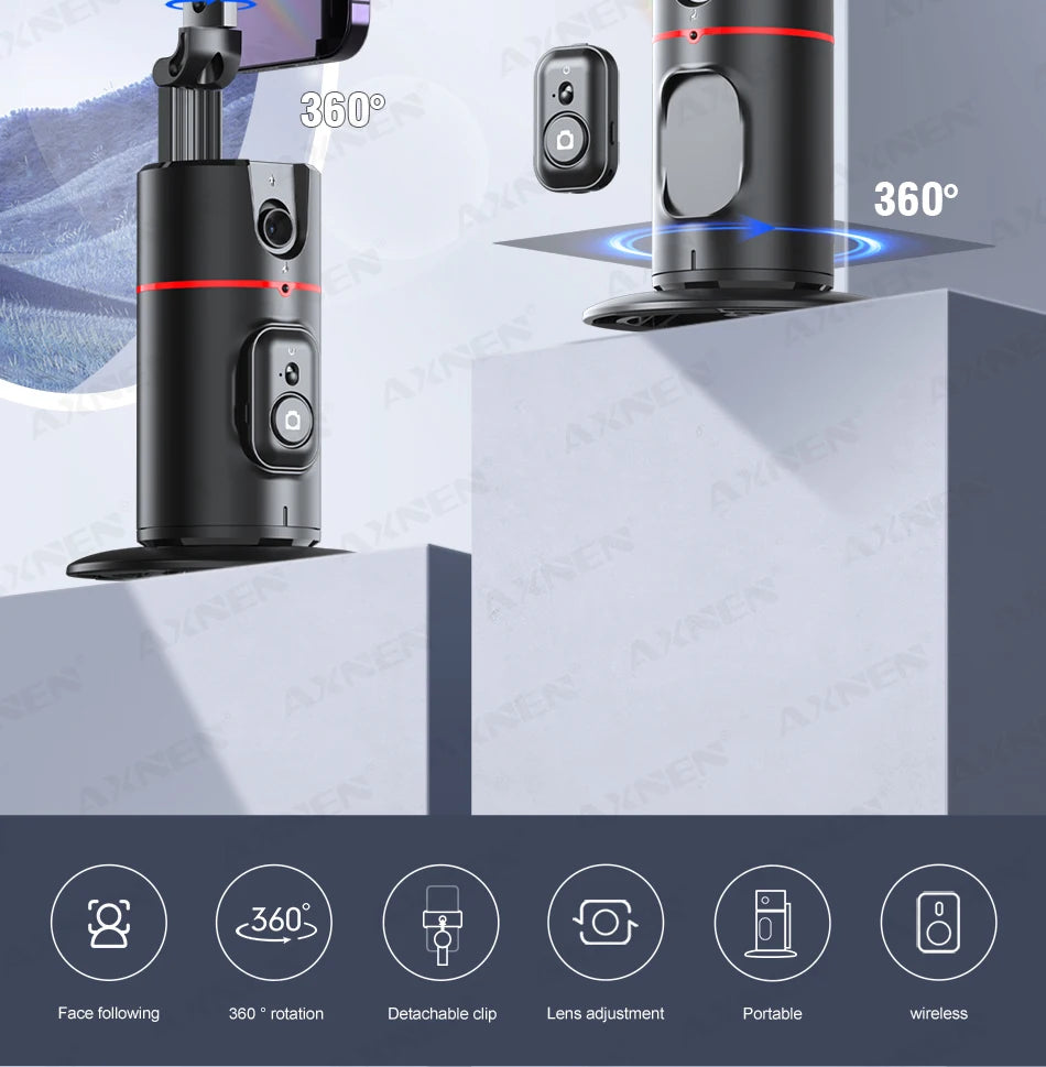 P02 Auto Face Tracking Stand 360° Rotation Phone Holder Desktop Following Gimbal Stabilizer for Smartphone Live Vlogging Video