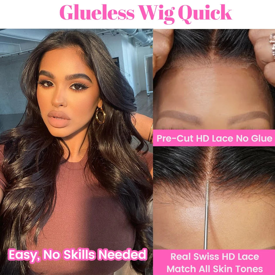 ISEE HAIR Pre-Bleached Knots Wear Go Glueless Wigs Human Hair Body Wave Ready To Wear Glueless Wigs For Women 6*4 HD Lace Wigs