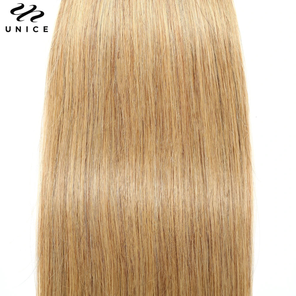 UNice #27 Honey Blonde Human Hair Bundles 3PCS Deal Bone Straight Hair Bundles 100Grams Per Bundle Sew In Extension Quick Weaves