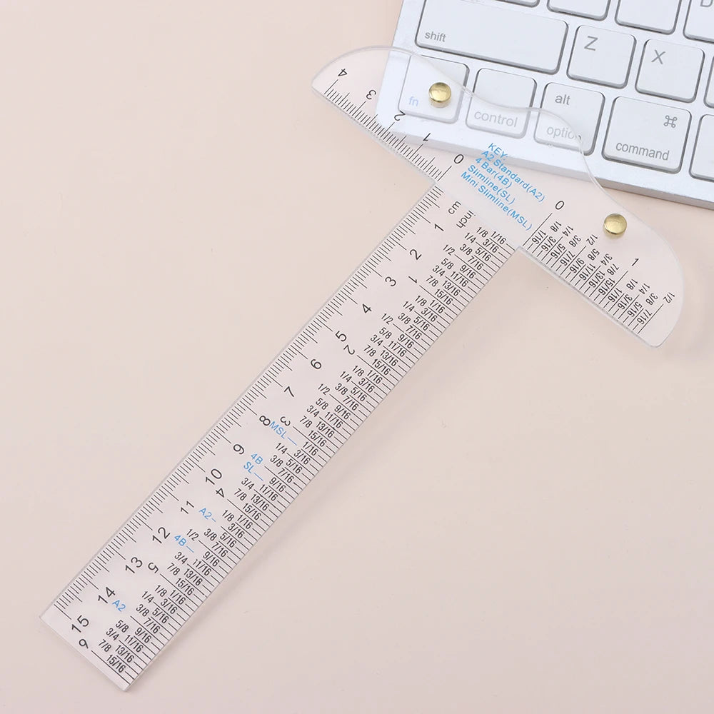 1PC Acrylic T-Square Ruler For Handtool In Both Inches And Metric Measurements Transparent Graduated Measuring Scale Rule
