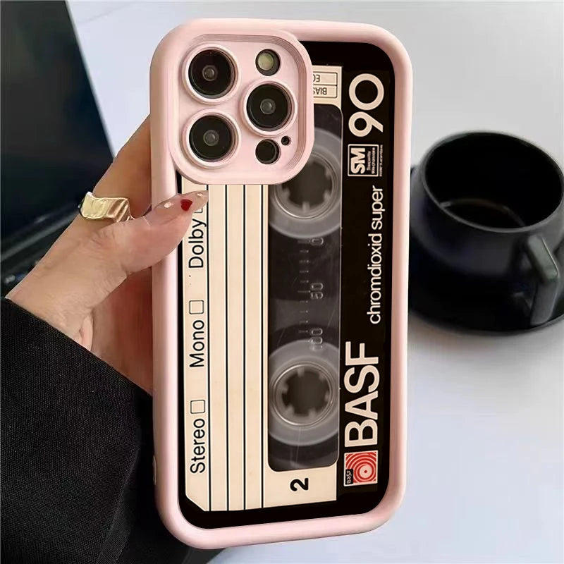 Lucky Tape Pattern Silicone Soft Phone Case For iPhone 17 16 15 14 13 12 11 Pro Max X XS XR 7 8 Plus 16E Shockproof Back Cover