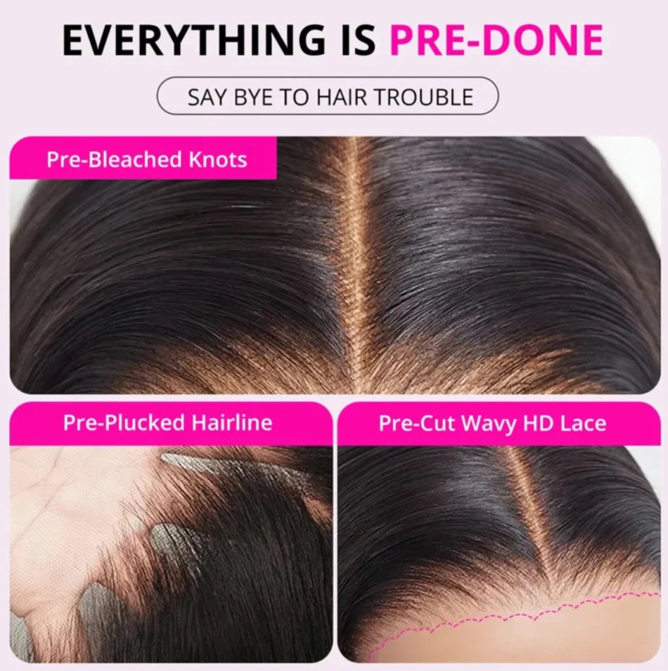 10A Real Glueless Wigs Human Hair Wigs Ready To Wear Bleached Knots 6x4 Pre Cut HD Transparent Lace Closure Wig Jerry Curly 210%
