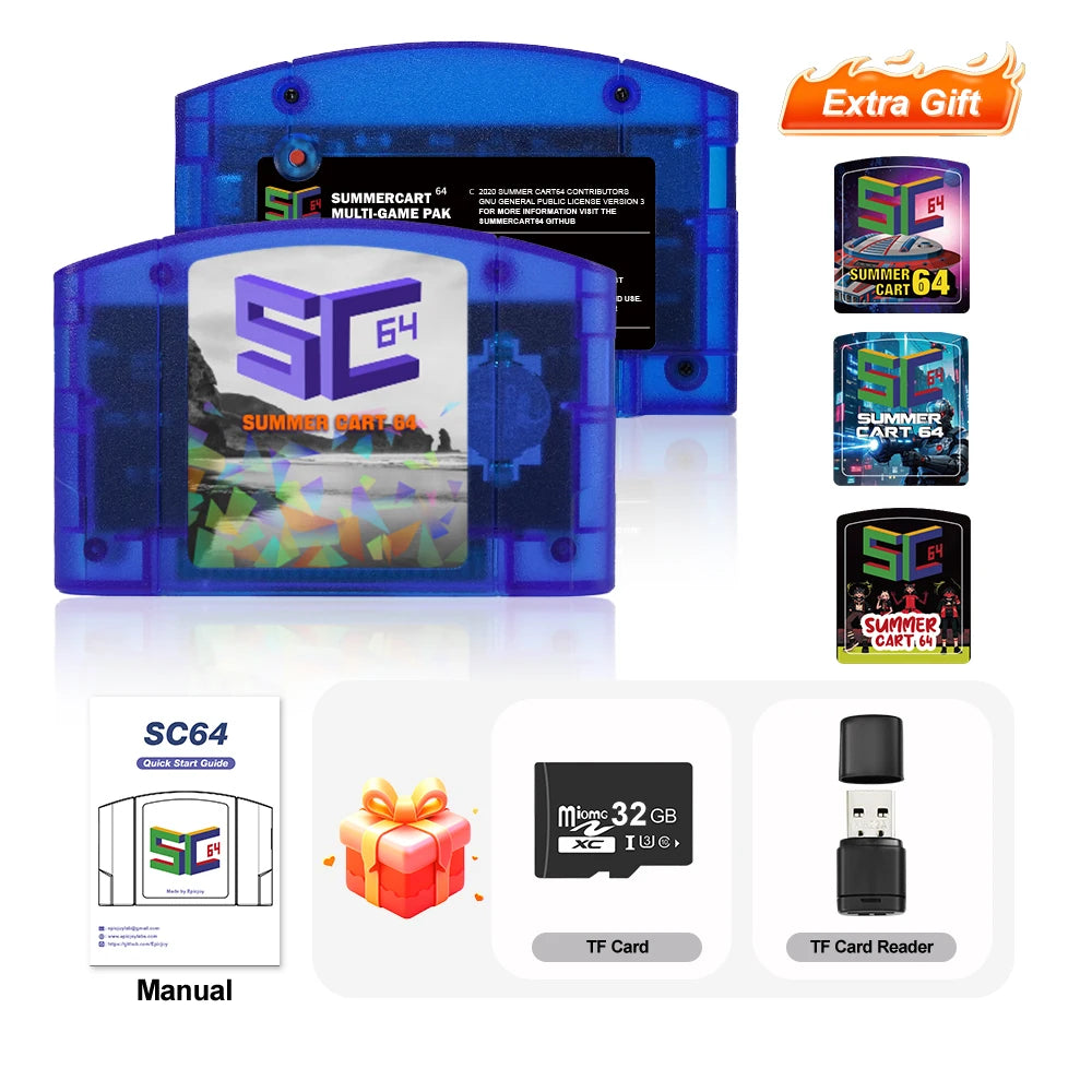 SummerCart64 Open Source N64 Game Card For Nintendo 64 Game Console With Simulator Function Compatibility 5400+ games
