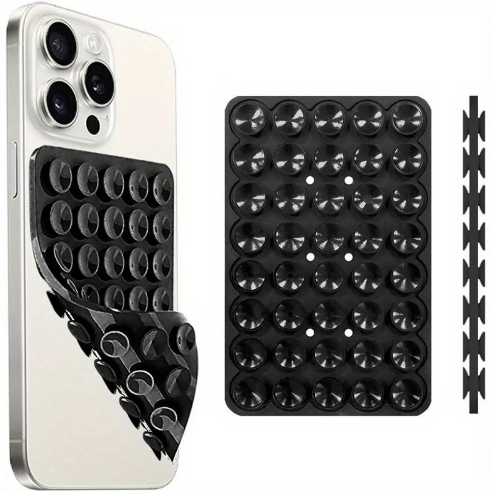 Silicone Suction Cup Phone Mount Hands-Free Mobile Stand Airplane Travel Essential Compatible with Any Smartphone