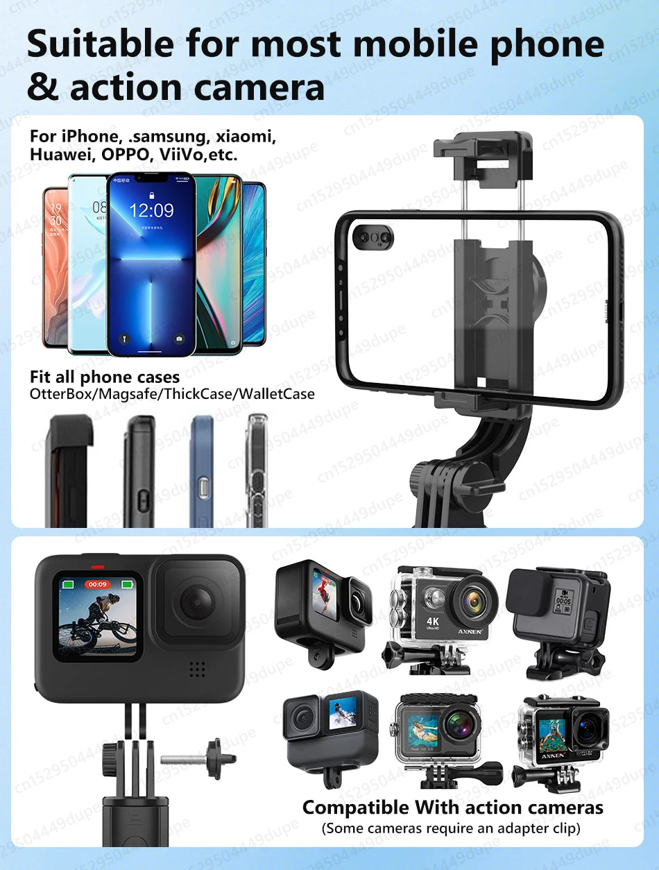 TOKQI-L21 Selfie Stick Telescopic Travel Handheld Tripod Portable Phone Stand for Cell Phone Live Streaming TikTok Recording