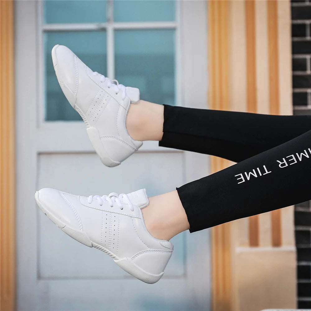 BAXINIER Girls Cheer Shoes for Women White Cheerleading Dance Sneakers Youth Shool Walking Shoes Athletic Training Tennis