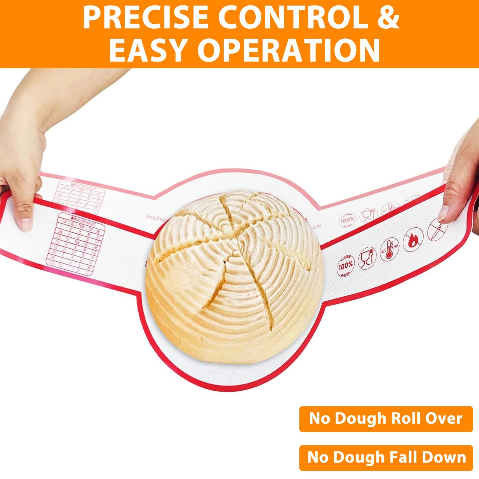 Silicone Bread Sling for Dutch Oven, Reusable Baking Mat with Long Handles, Non-Stick Sheet Liners for Transferable Dough Pastry
