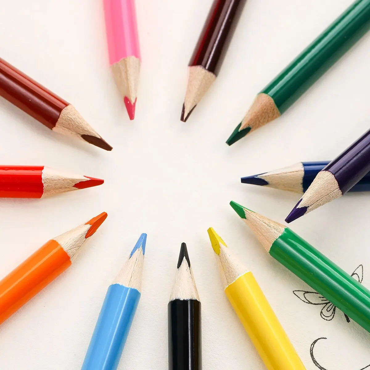 12 Colors Mini Pencil Set Short Colored Pre-Sharped Pencils for Drawing,Coloring,Shading for Kids,Students Or Children