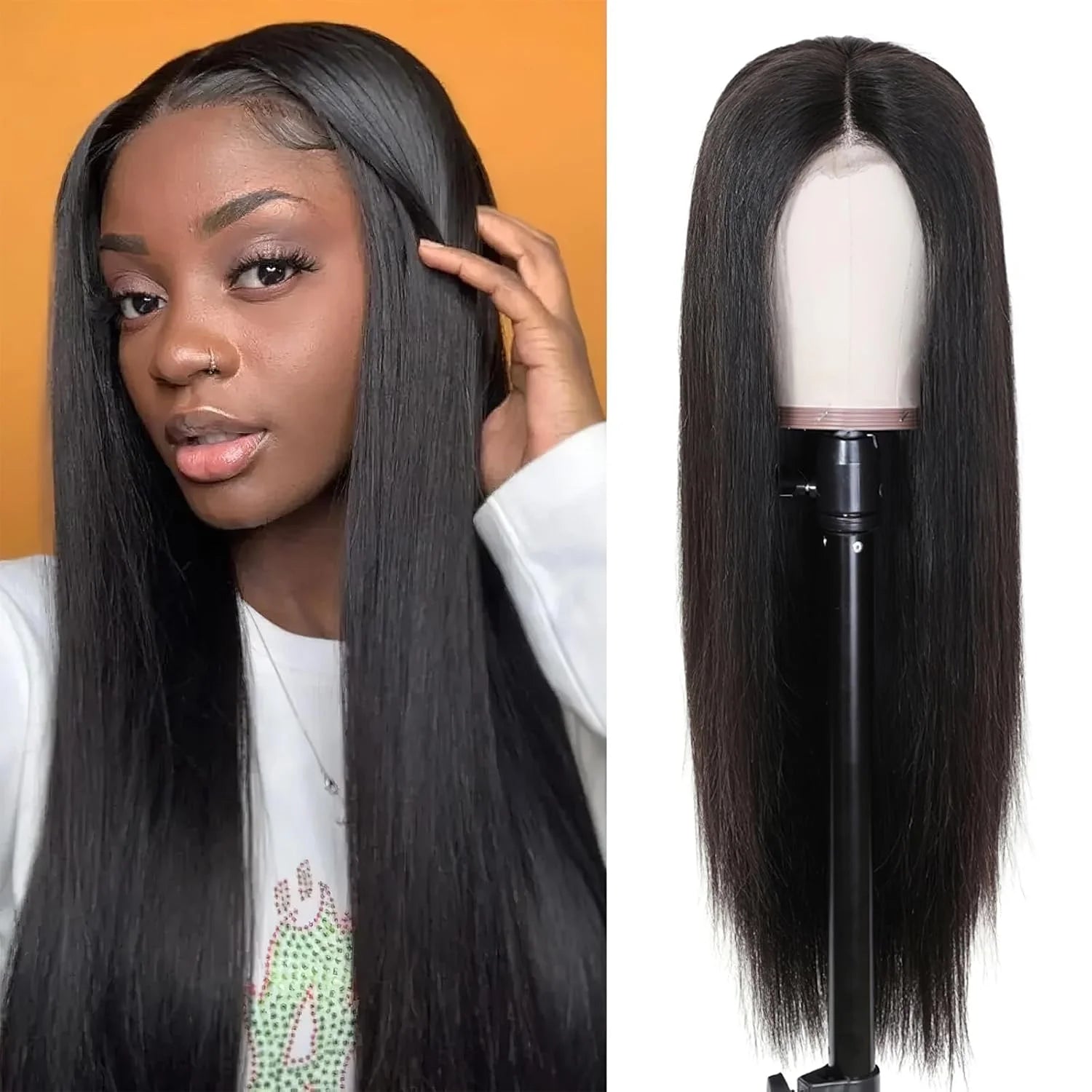 ISEE 13x6 HD Straight Lace Frontal Wigs Full Lace Front Wigs For Women Pre-plucked Transparent Lace Wigs Human Hair Wigs