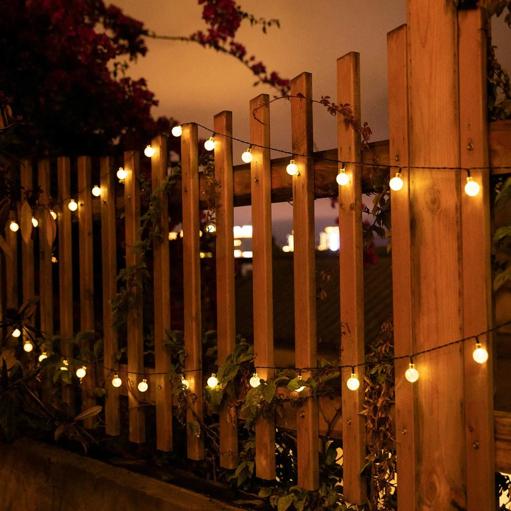 Solar Outdoor Crystal Ball Light String,100/200LEDs 8 Modes Waterproof Solar Fairy Lamp for Garden Courtyard Party Decoration