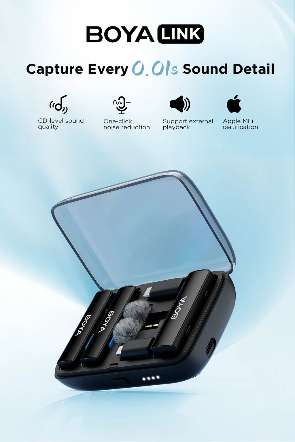 BOYA BOYALINK Wireless Lavalier Lapel Microphone for iPhone Android DSLR Camera Youtube Live Streaming Audio Recording Interview