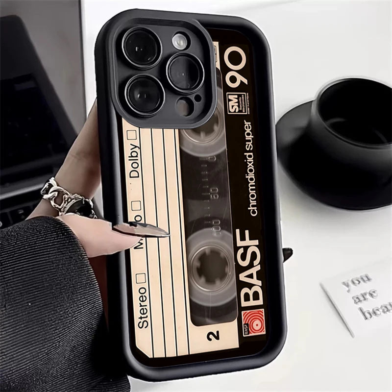 Lucky Tape Pattern Silicone Soft Phone Case For iPhone 17 16 15 14 13 12 11 Pro Max X XS XR 7 8 Plus 16E Shockproof Back Cover