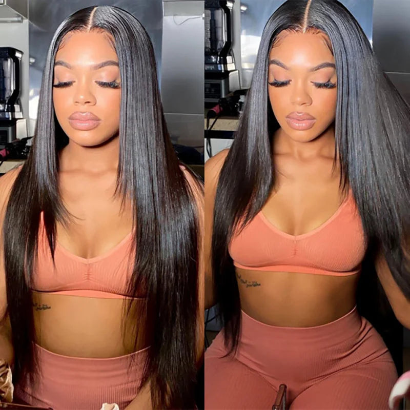 NEW IN 7x5 Wear And Go Glueless wigs human hair Pre Bleached Knots Straight HD Lace Front Wig Pre Cut Pre Plucked Glueless Wig