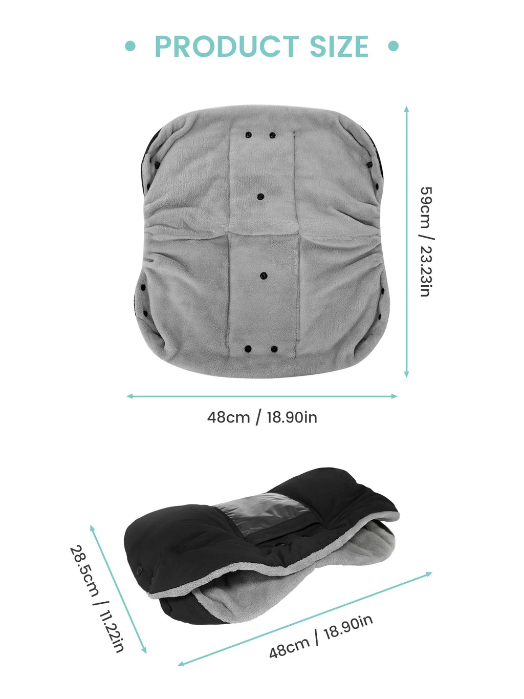 Stroller Warm Gloves with Phone Pocket & Without Phone Pocket Winter Stroller Hand Muff Waterproof Windproof Warm Gloves