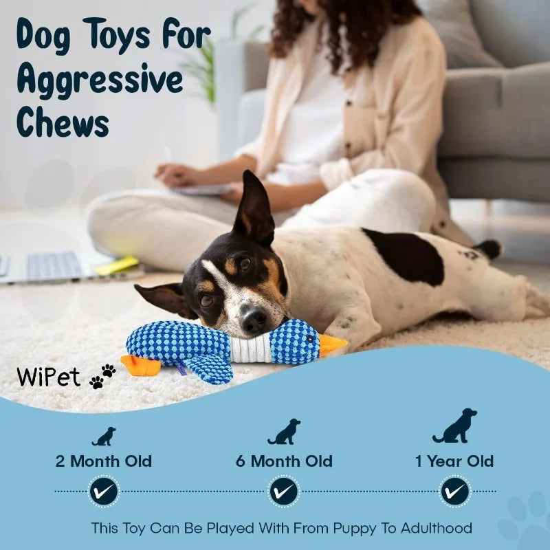 Indestructible Cat Dog Toys for Aggressive Chewers Cats Dogs,Chew Squeak Toy Cats Dogs Interactive Plush Doll Pet Products