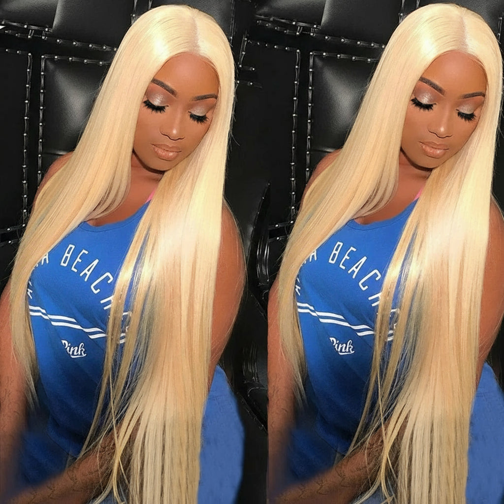 613 Blonde Lace Front Wig Human Hair - 200 Density HD Transparent Lace Wig 13x4/13x6 Pre-Plucked Brazilian Remy Hair