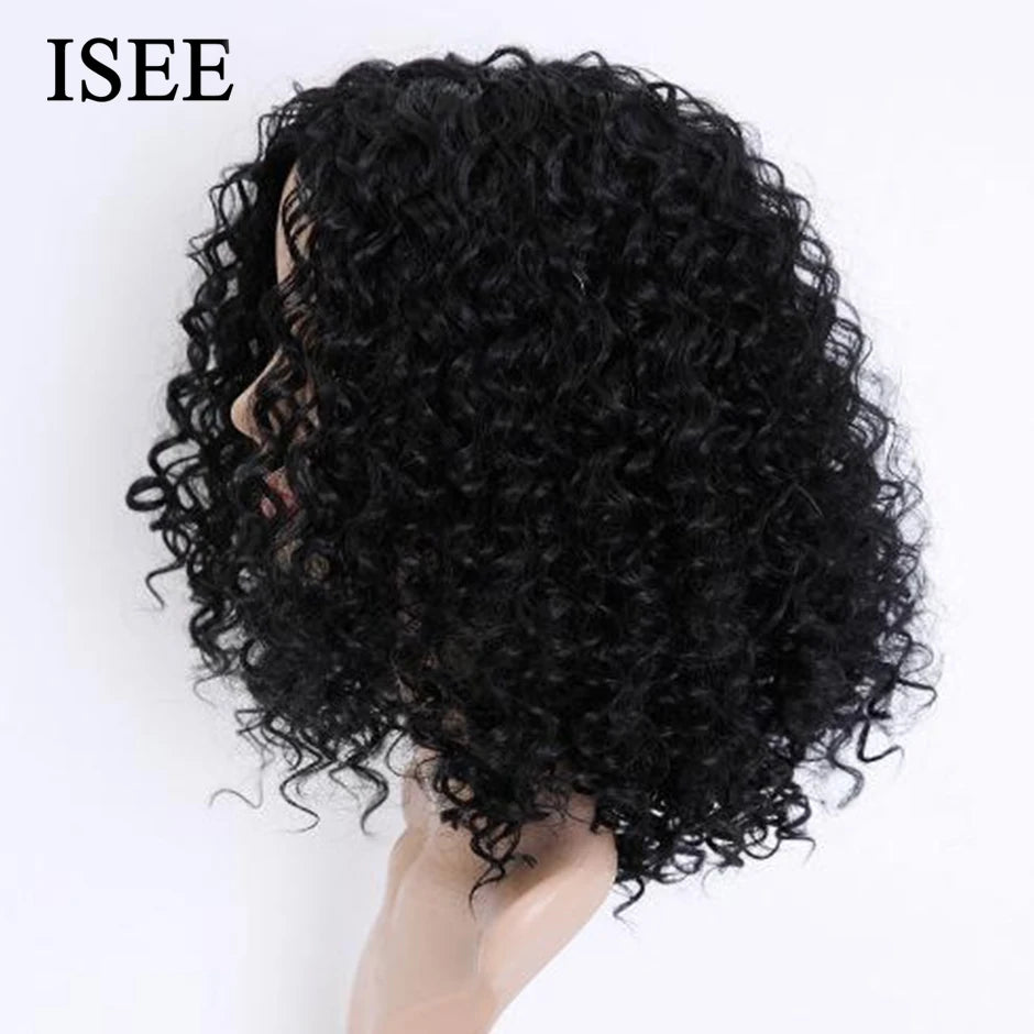 Glueless Isee Hair Mongolian U part Kinky Curly Wigs Human Hair For Women 180% Density Curly 100% Human Hair Wigs U Shape Wigs