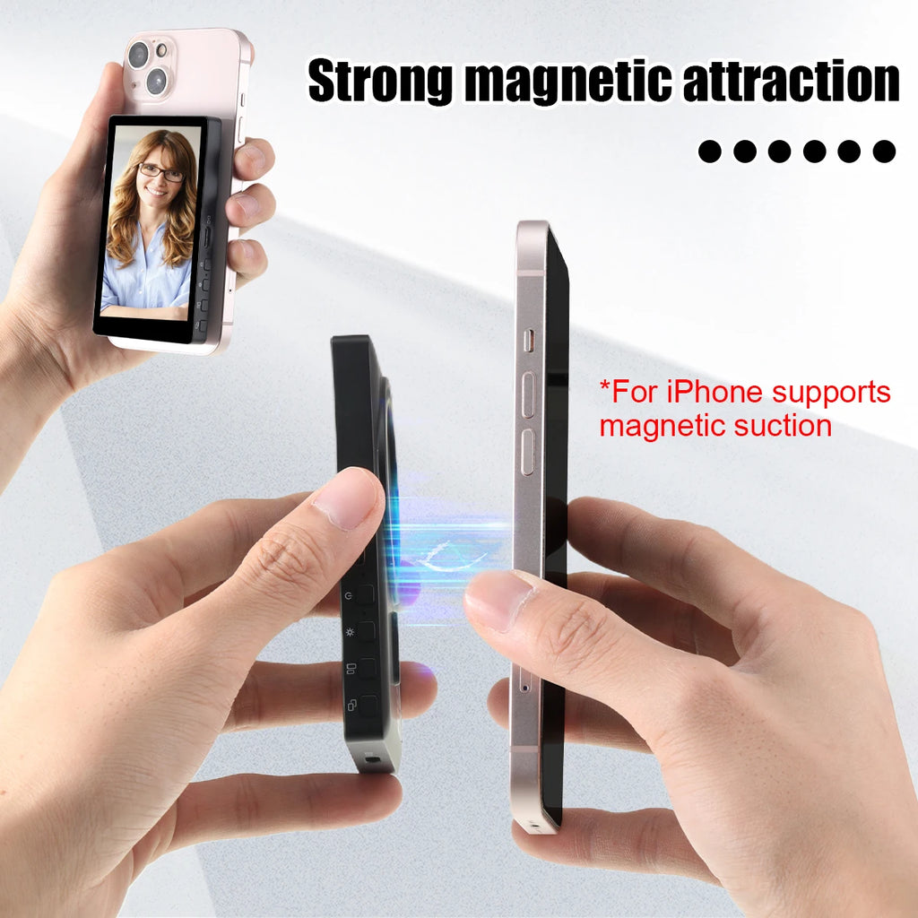 Mobile Phone Wireless Magnetic Selfie Monitor Screen For Smartphone Vlog Live Stream Video Recording for iPhone Android phone