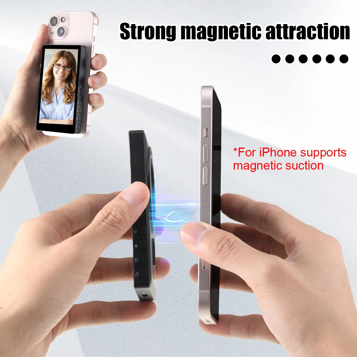 Mobile Phone Wireless Magnetic Selfie Monitor Screen For Smartphone Vlog Live Stream Video Recording for iPhone Android phone