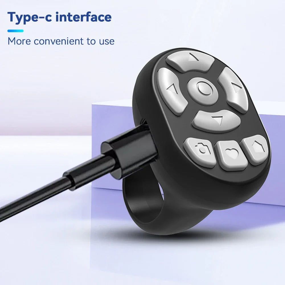 Multi-function Bluetooth Ring Remote Control Portable Fingertip Selfie Video Controller Automatic Page Turner Browsing For Phone