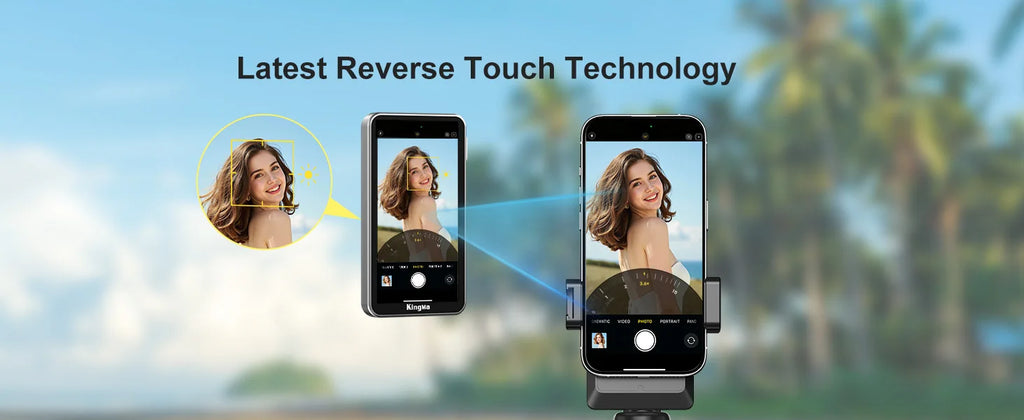 KingMa Magnetic Phone Vlog Selfie Touchscreen Monitor, with Zoom, Wireless Recording, Phone Rear Camera for iPhone Selfie TikTok