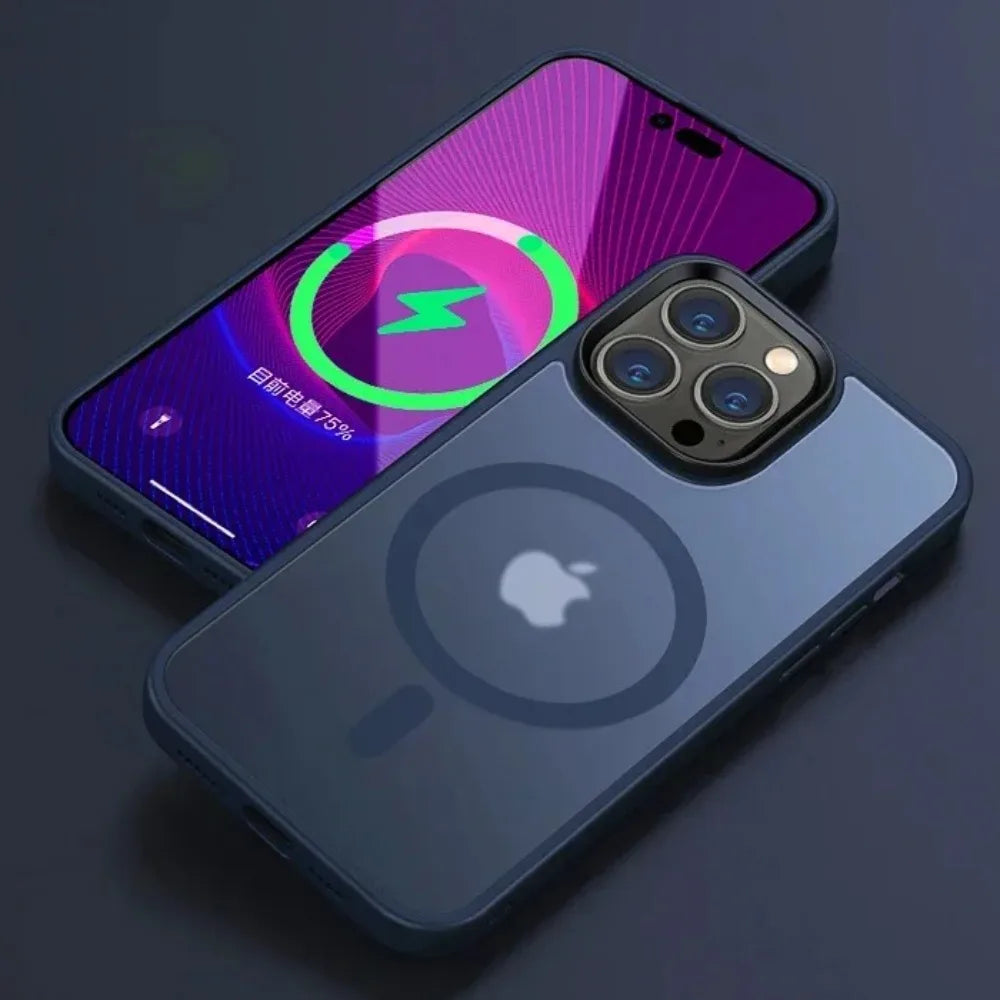 Translucent Frosted Matte Magnetic Phone Case For iPhone 17 16 15 14 Plus 13 12 Pro Max Case For Magsafe Wireless Charging Cover