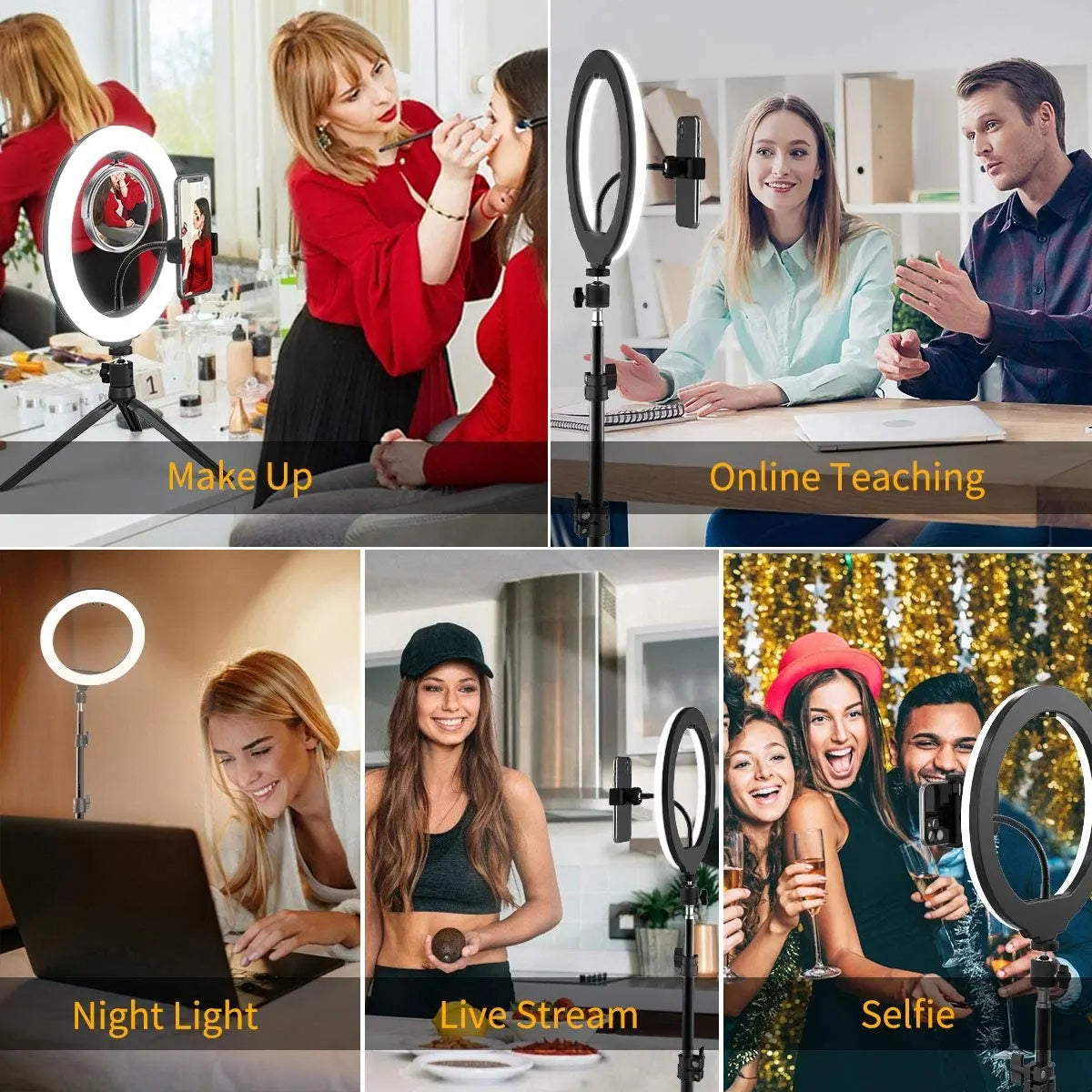 26/33cm LED Selfie Ring Lighting Light Dimmable Photographic Selfie Ring Lamp USB Remote Control Fill Light For Phone Video Live