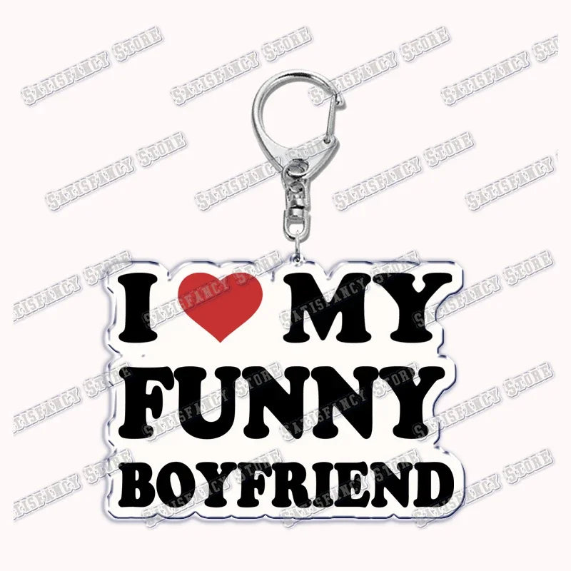 Custom I Love You My Fictional Boyfriend Awesome Girlfriend Keychain Emo Boys Hot Wife Mom Dad Key Ring Keychains Bf Gf Gifts