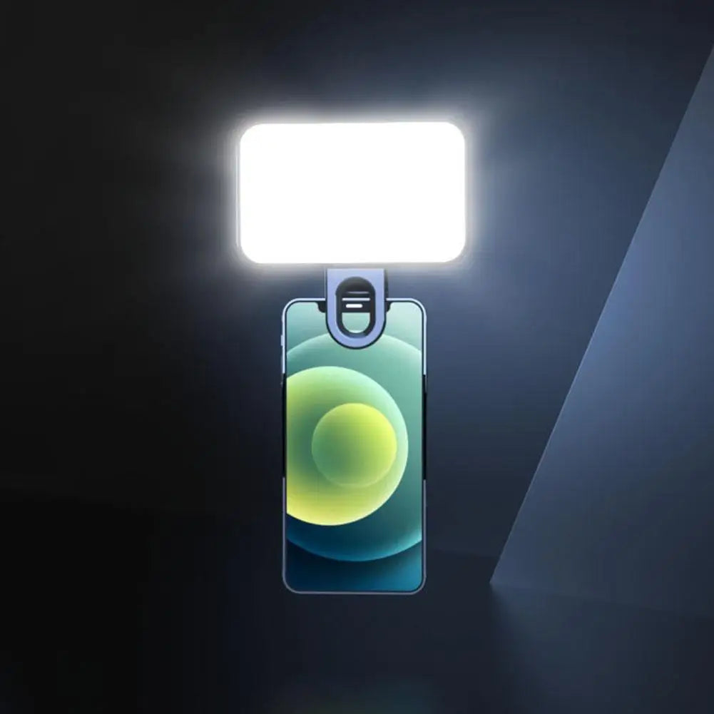 Portable LED Selfie Fill Light Rechargeable 3 Modes Adjustable Brightness Clip On For Phone, Laptop, Tablet Meeting, Make Up