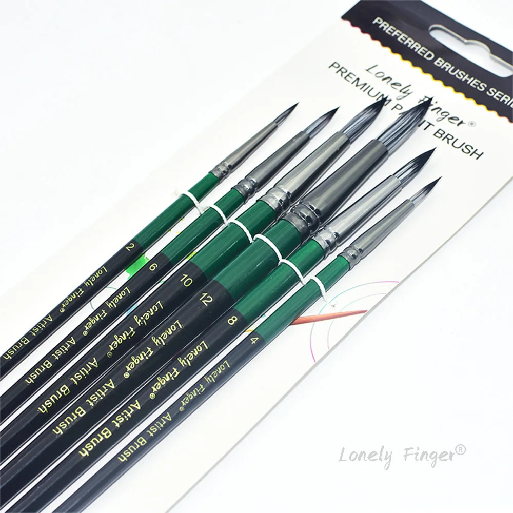 6/24pcs Artist Paint Brushes Set Artist Paintbrushes For Acrylic Oil Watercolor Acrylic Painting For Body Face Rock Canvas