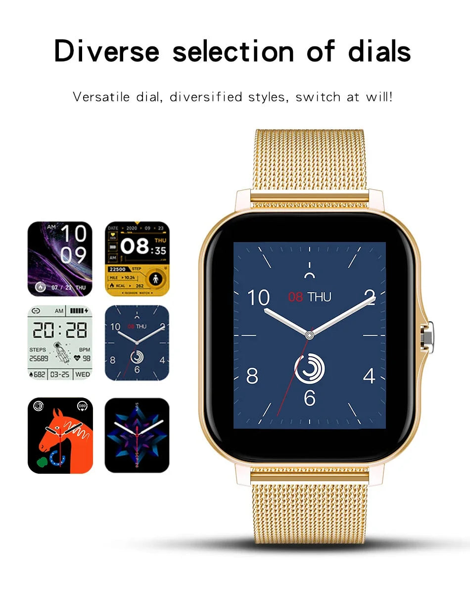 New Smart Watch Android IOS Phone 1.44 Inch Color Screen Bluetooth Call Blood Oxygen/Pressure Monitoring Smart Watch Women Men